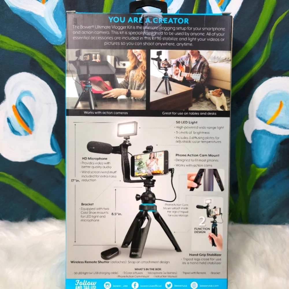 Ultimate Vlogger Kit Smartphone Vlogging setupdetachable wireless remote shutter